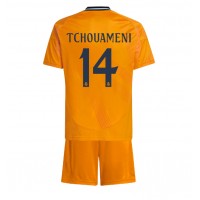 Real Madrid Aurelien Tchouameni #14 Auswärts Trikotsatz Kinder 2024-25 Kurzarm (+ Kurze Hosen)